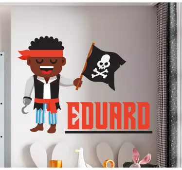 Vinilo pared infantil búsqueda del personaje pirata - TenVinilo