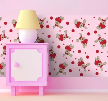 Vinilo pared infantil con motivo de conejito adorable - TenVinilo