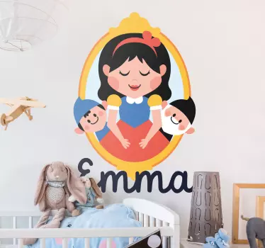 Vinilo pared infantil cuento de hadas personalizable - TenVinilo