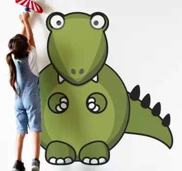 Vinilo pared infantil dinosaurio alegre - TenVinilo