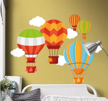 Vinilo pared infantil dirigibles inflables - TenVinilo