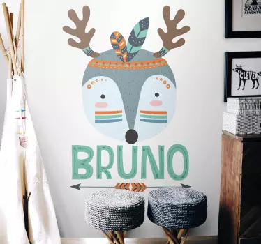 Vinilo pared infantil diseño de animales personalizable - TenVinilo