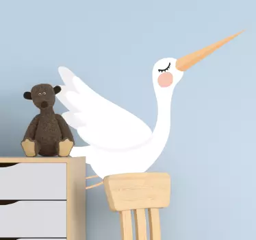 Vinilo pared infantil diseño de pájaro encantador - TenVinilo
