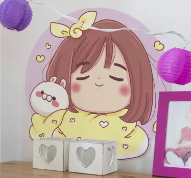 Vinilo pared infantil diseño de personajes adorables - TenVinilo