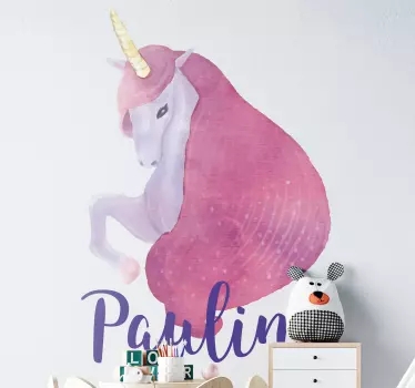 Vinilo pared infantil diseño de unicornio - TenVinilo