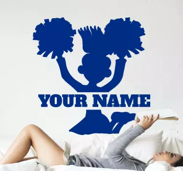 Vinilo pared infantil diseño personalizado de animadora - TenVinilo