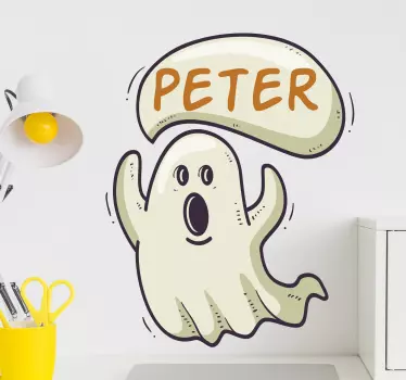 Vinilo pared infantil diseño personalizado fantasma - TenVinilo