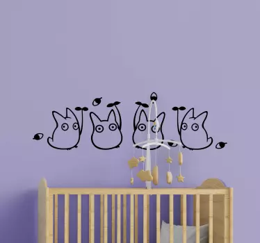 Vinilo pared infantil encantadoras figuras de animales - TenVinilo
