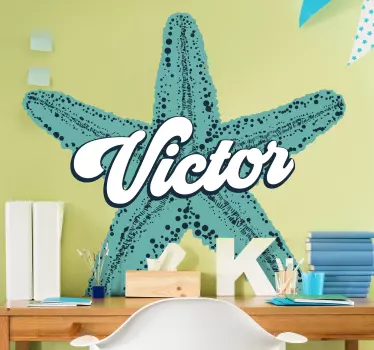 Vinilo pared infantil estrella de mar personalizada - TenVinilo
