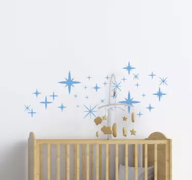 Vinilo pared infantil estrellas brillantes - TenVinilo