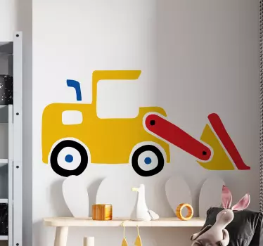 Vinilo pared infantil figura de juguete bulldozer - TenVinilo