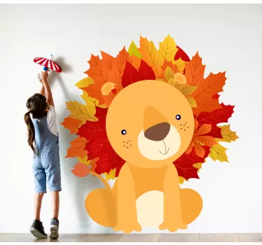 Vinilo pared infantil figura de león adorable - TenVinilo