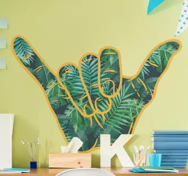 Vinilo pared infantil gesto de shaka - TenVinilo