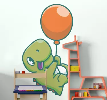 Vinilo pared infantil globo dinosaurio alegre - TenVinilo