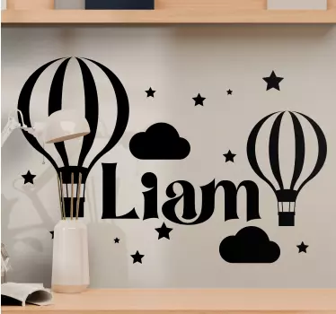 Vinilo pared infantil globos monocolor personalizados - TenVinilo