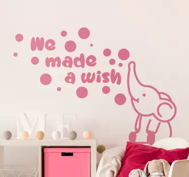 Vinilo pared infantil hicimos un deseo - TenVinilo