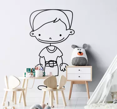 Vinilo pared infantil ilustración de personaje infantil - TenVinilo