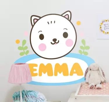 Vinilo pared infantil linda cara de animal - TenVinilo