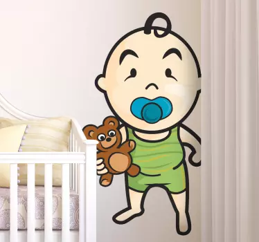 Vinilo pared infantil linda ilustración de bebé - TenVinilo