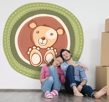 Vinilo pared infantil linda ilustración de oso - TenVinilo