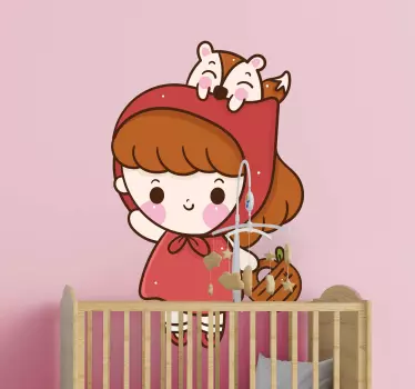 Vinilo pared infantil linda ilustración de personaje - TenVinilo