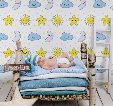 Vinilo pared infantil linda luna dormida - TenVinilo
