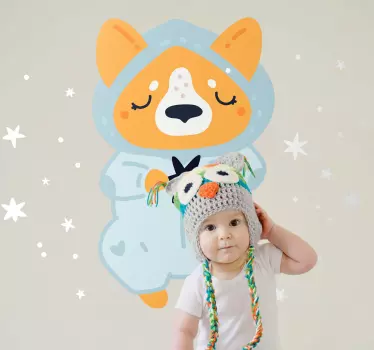 Vinilo pared infantil lindo personaje animal - TenVinilo