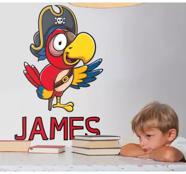 Vinilo pared infantil loro pirata - TenVinilo