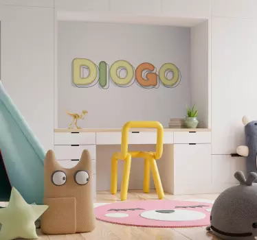 Vinilo pared infantil nombre personalizable en negrita - TenVinilo