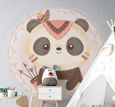 Vinilo pared infantil panda encantador - TenVinilo