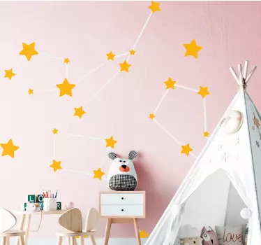 Vinilo pared infantil patrones de estrellas brillantes - TenVinilo