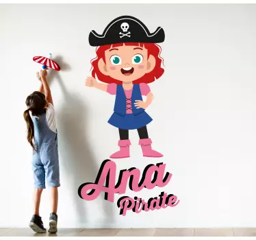 Vinilo pared infantil personaje de pirata - TenVinilo