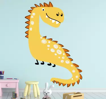 Vinilo pared infantil personaje dino juguetón - TenVinilo