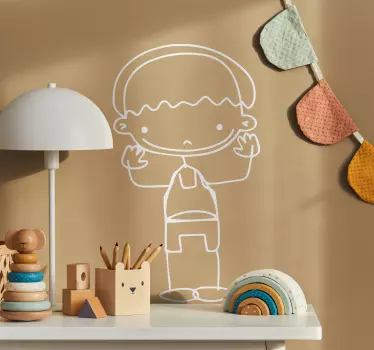 Vinilo pared infantil personaje infantil juguetón - TenVinilo