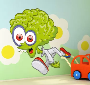 Vinilo pared infantil personaje verde juguetón - TenVinilo