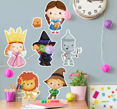 Vinilo pared infantil personajes de cuentos adorables - TenVinilo