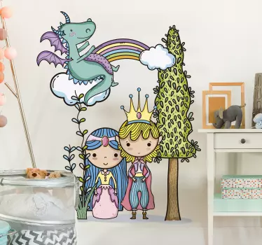 Vinilo pared infantil personajes reales encantadores - TenVinilo