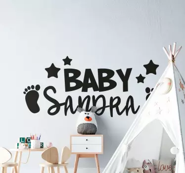 Vinilo pared infantil personalización del nombre del bebé - TenVinilo
