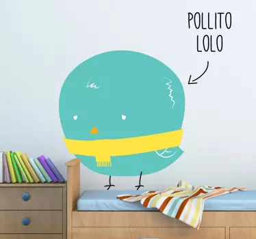 Vinilo pared infantil pollito lolo - TenVinilo