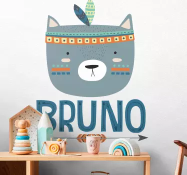 Vinilo pared infantil rostro de criatura adorable - TenVinilo
