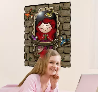Vinilo pared infantil ventana de cuento de hadas - TenVinilo