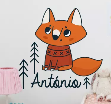 Vinilo pared infantil zorro encantador figurita - TenVinilo