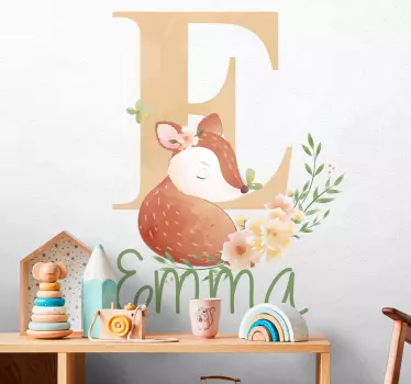 Vinilo pared infantil zorro lindo para nursery - TenVinilo