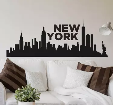 Vinilo pared skyline Nueva York - TenVinilo