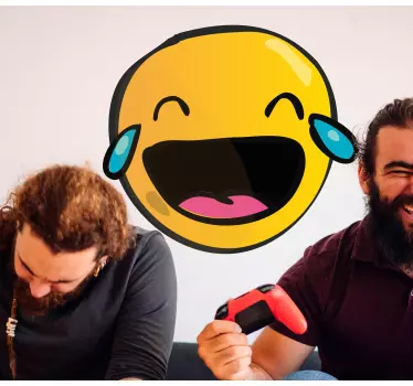 Vinilo peluche cara de emoji riendo - TenVinilo
