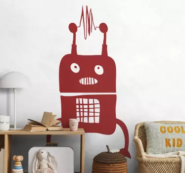 Vinilo infantil figura de robot juguetón - TenVinilo