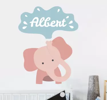 Vinilo bebé pequeño elefante personalizable - TenVinilo