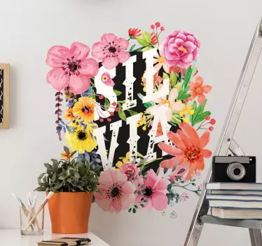 Vinilo personalizable flores - TenVinilo