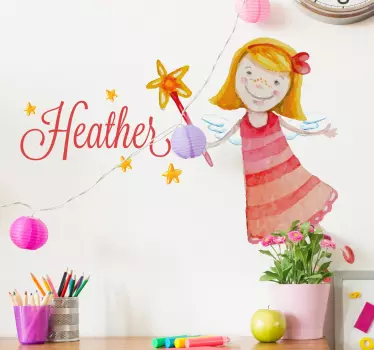 Vinilo personalizable niñas hada color - TenVinilo