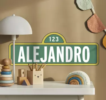 Vinilo personalizable placa Barrio Sésamo - TenVinilo